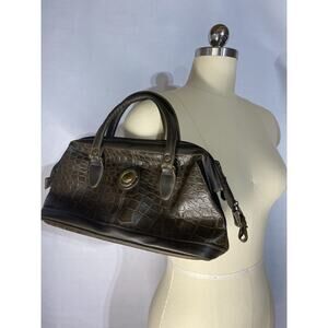 Jackson Chocolate Brown Faux Alligator Shoulder Purse Handbag Medium Status J